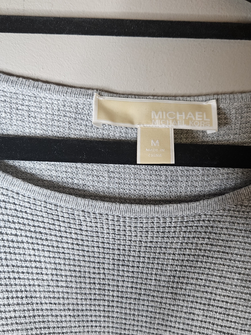Michael Kors Light Gray Crewneck Knit Sweater - Picture 2 of 5